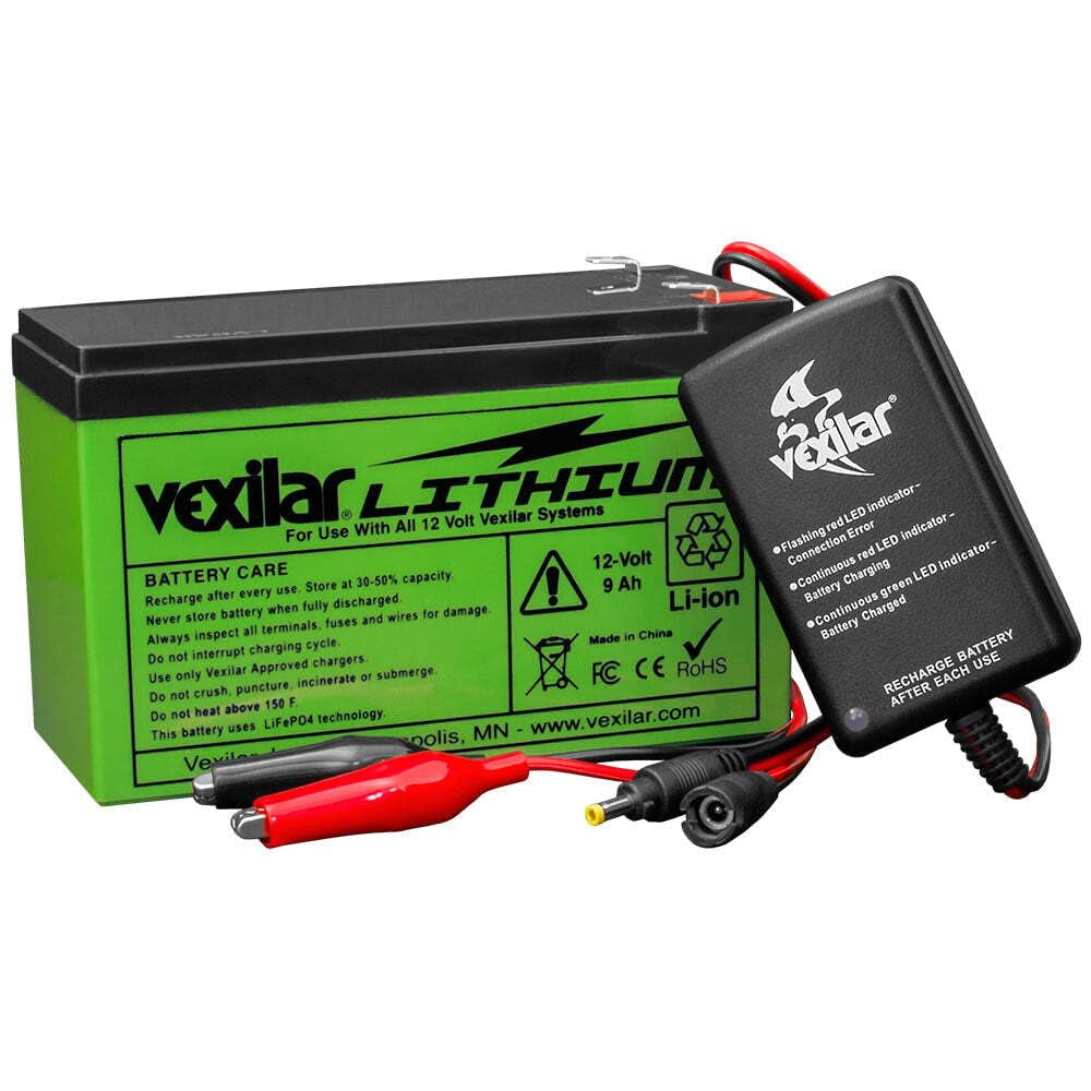 Kit De Batería Y Cargador Vexilar, 12 V, 9 Ah, Iones De Litio