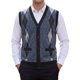 thumbnail image 1 of INSPIRE CHIC Chaleco de Punto con Botones y Cuello en V sin Mangas para Hombre, Estilo Casual, con Diseño de Rombos, Talla S, Gris Oscuro, 1 of 6