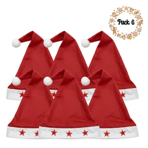 Genérico - Pack 6 Gorros De Navidad Con Luces Viejo Pascuero Adorno Navidad 2025
