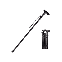 Genérico - Bastón Plegable / Retráctil - Muy Ligero, Practico Y Cómodo Color Negro