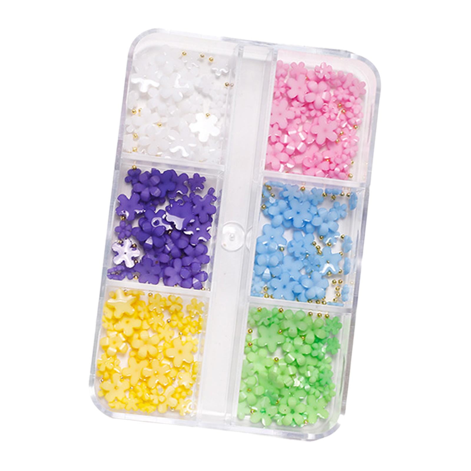 Magideal - Encantos De Uñas De Flores Mixtas En 3d 6 Rejillas Para Mujeres Decoraciones De Uñas De Acrílico, Suministros De Arte De Uñas En 3d Accesorios De Uñas Estilo A