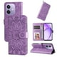 thumbnail image 2 of Funda tipo cartera FOXDOCK para OPPO A5x 4G/5G , diseño girasol en relieve, cuero PU, cierre magnético, soporte y tarjetero, 2 of 5