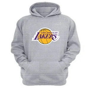 Genérico - Polerón Canguro Lakers Gris Claro Talla L Unisex
