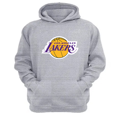 Genérico - Polerón Canguro Lakers Gris Claro Talla S Unisex