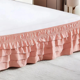 thumbnail image 3 of suxuMhao Faldón de Cama de 4 Capas, Faldón de Cama con Volantes Elástico Faldón de Cama Envolvente, Tamaño Queen 59 X 78+18 Pulgadas, Faldón de Cama Naranja Rosa Queen, Volante Antipolvo de Cama de, 3 of 3