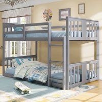 M&Ms - Twin Over Twin Bunk Bed With Ladder, Gray (Old Sku Lt000107Aae)