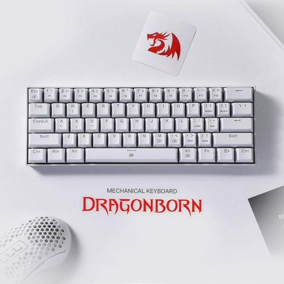 Teclado Redragon K630 Dragonborn 60% white blanco