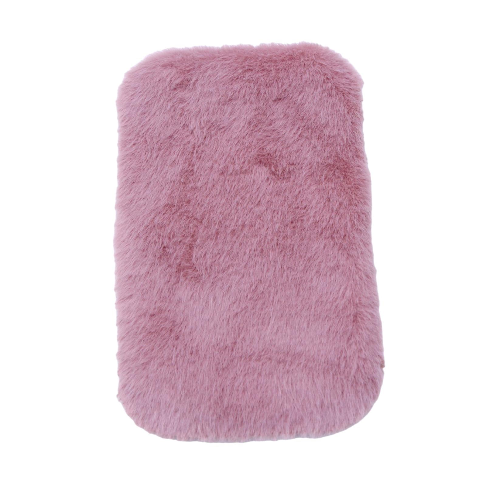 Magideal - 1/12 Casa De Muñecas Área Alfombra Juguetes Micro Paisaje Muebles Accesorios Mini Alfombra De Felpa Alfombra De Piso De Simulación Para La Decoración Óvalo Rosa