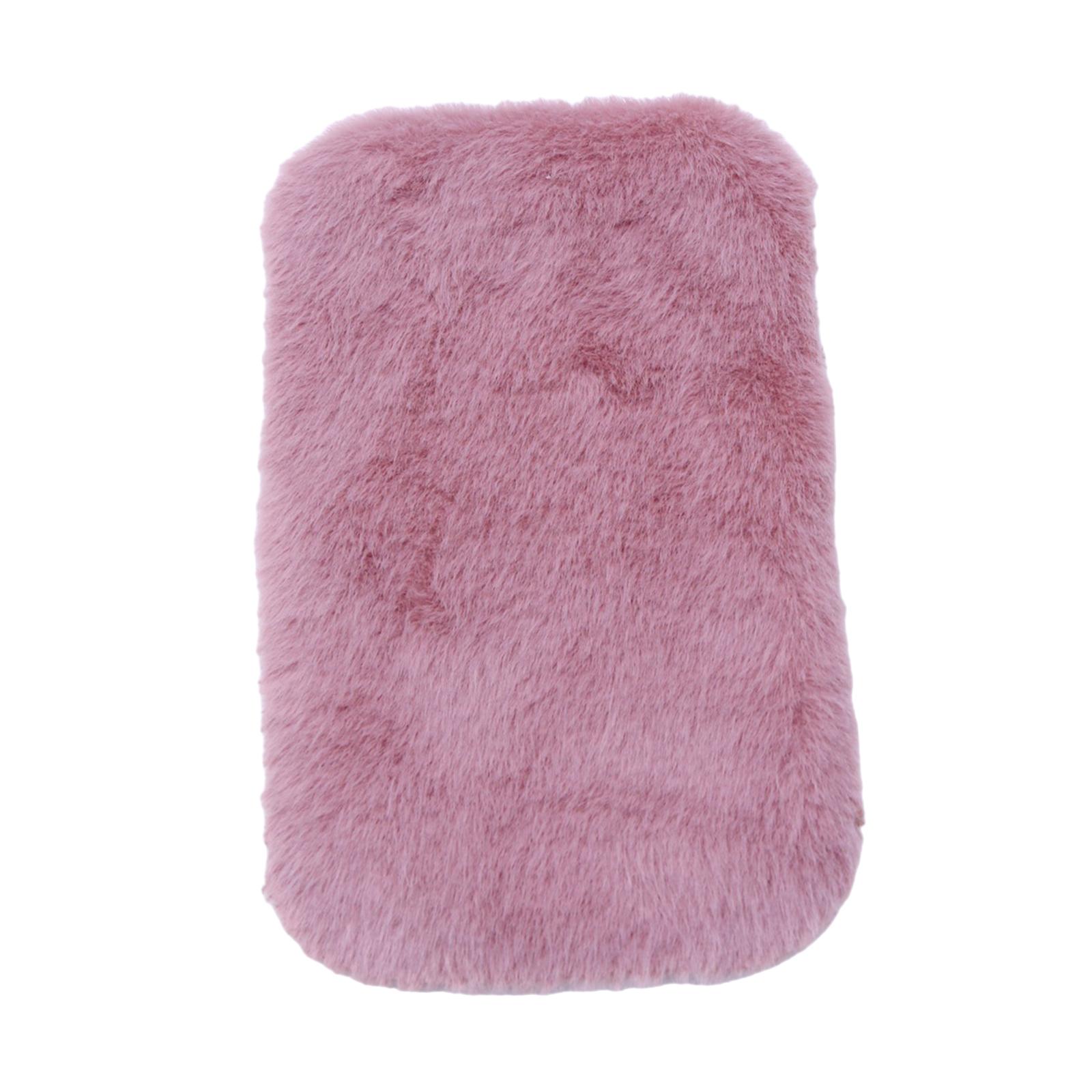 Magideal - 1/12 Casa De Muñecas Área Alfombra Juguetes Micro Paisaje Muebles Accesorios Mini Alfombra De Felpa Alfombra De Piso De Simulación Para La Decoración Óvalo Rosa