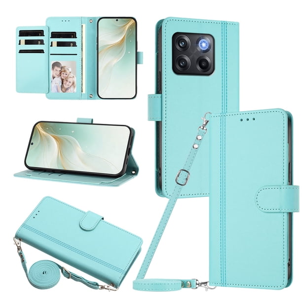 Funda Tipo Libro para OnePlus 10T 5G con Ranuras para Tarjetas, Verde Claro