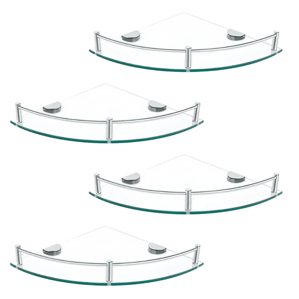 Repisas Esquineras Belug De Vidrio P/baño 4 Pisos Cristal Templano