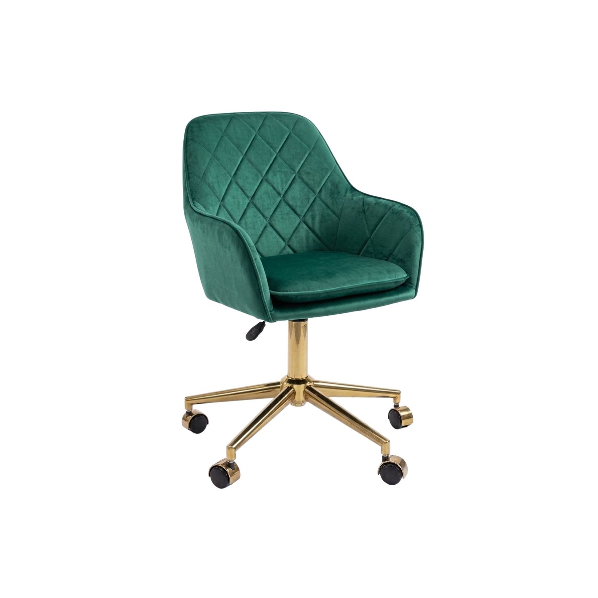 Habita2 Chile - Silla Escritorio Giratoria Lux Base Dorada - Verde