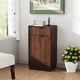 thumbnail image 2 of 10-Gallon Woodgrain Tilt-Out Trash Can Cabinet Wooden Garbage Recycling Cabinet with Wave-Textured Hideaway Drawer&Pull-Out Bin-Multipurpose Kitchen/Bath Organizer in Walnut Finish, 2 of 3