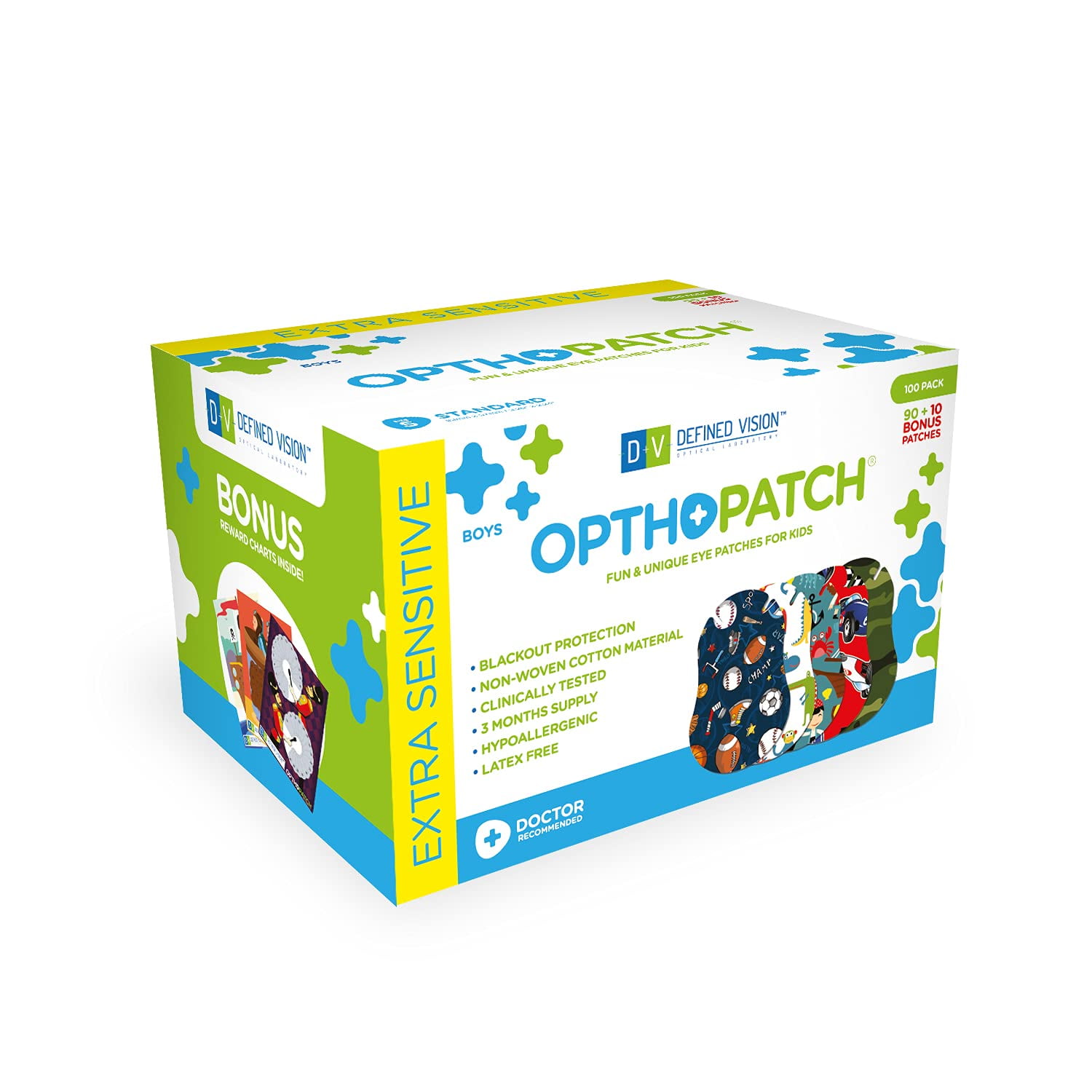 Parches Para Ojos Opthopatch, Diseño Divertido Para Niños, Sin Látex