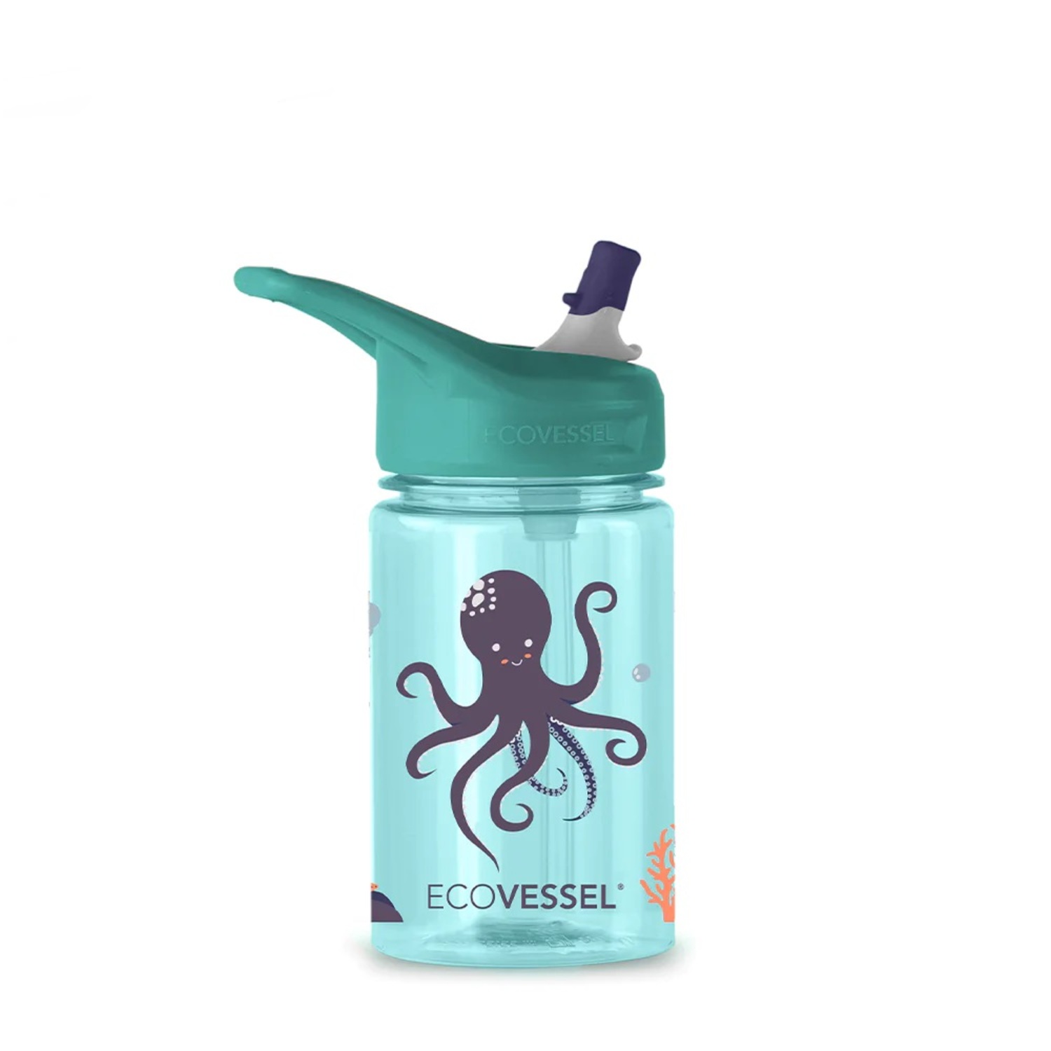 Ecovessel - Botella De Agua Para Niños 355 Ml The Splash Bajo El Mar.