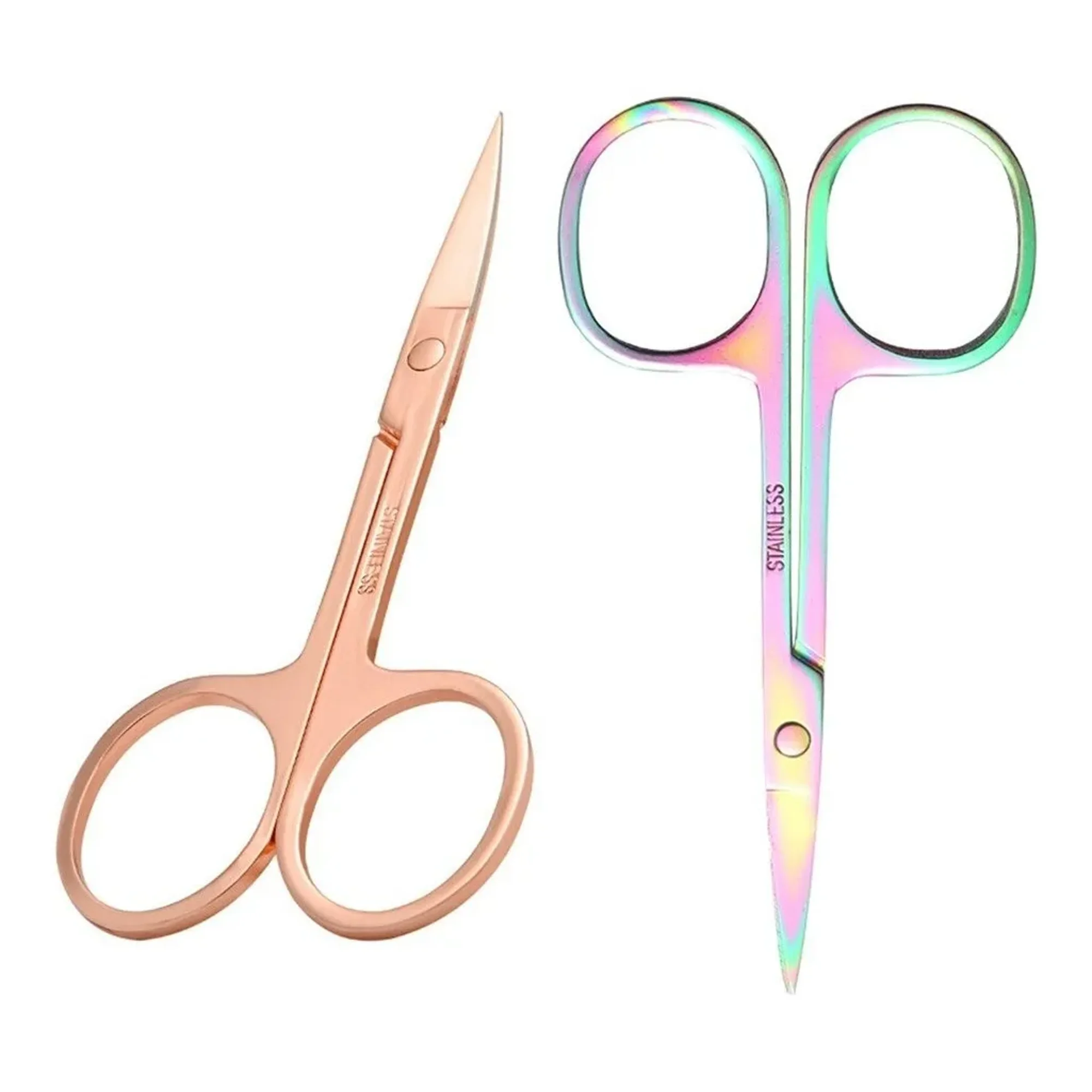 Linastore - Tijera Para Manicure Cejas Acero Inoxidable Corte Precision