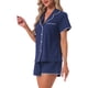 thumbnail image 4 of INSPIRE CHIC Conjuntos de Pijamas para Mujeres Mangas Cortas Cómodos Altamente Elásticos con Botones en la Parte Superior y Pantalones Cortos 2 Piezas Azul Grande, 4 of 6