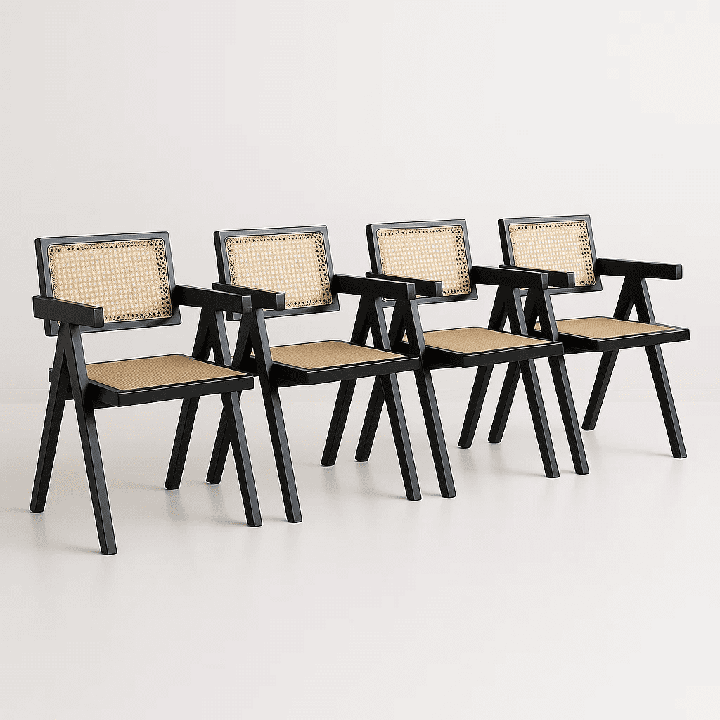 Klik Muebles - Pack De 4 Sillas Chandigarh De Madera - Negras