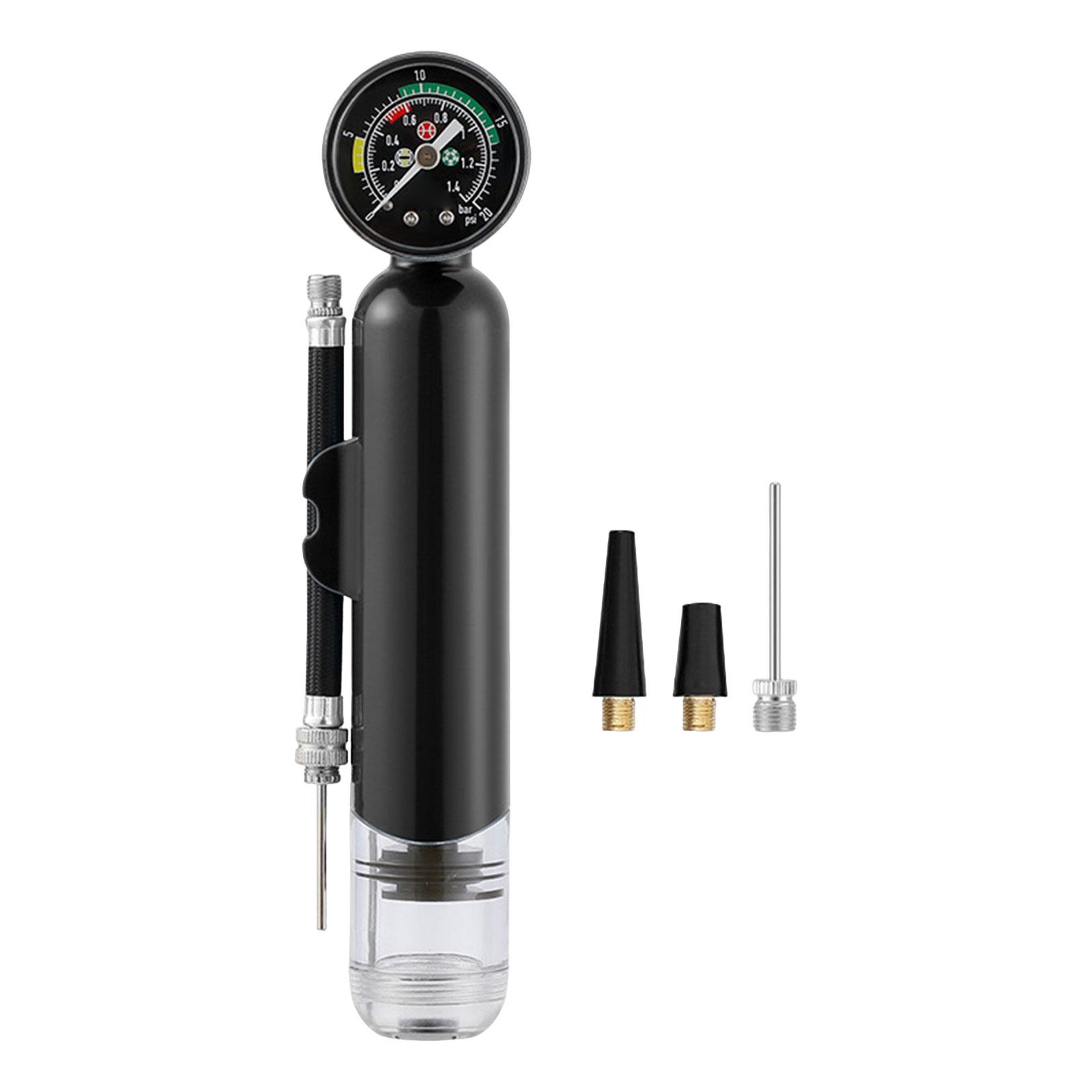 Magideal - Bomba De Bola Con Manómetro, Bomba Manual, Pelota De Yoga, Ligera, Resistente A La Lluvia, Accesorios Deportivos, Bomba De Voleibol, Bomba De Fútbol Negro