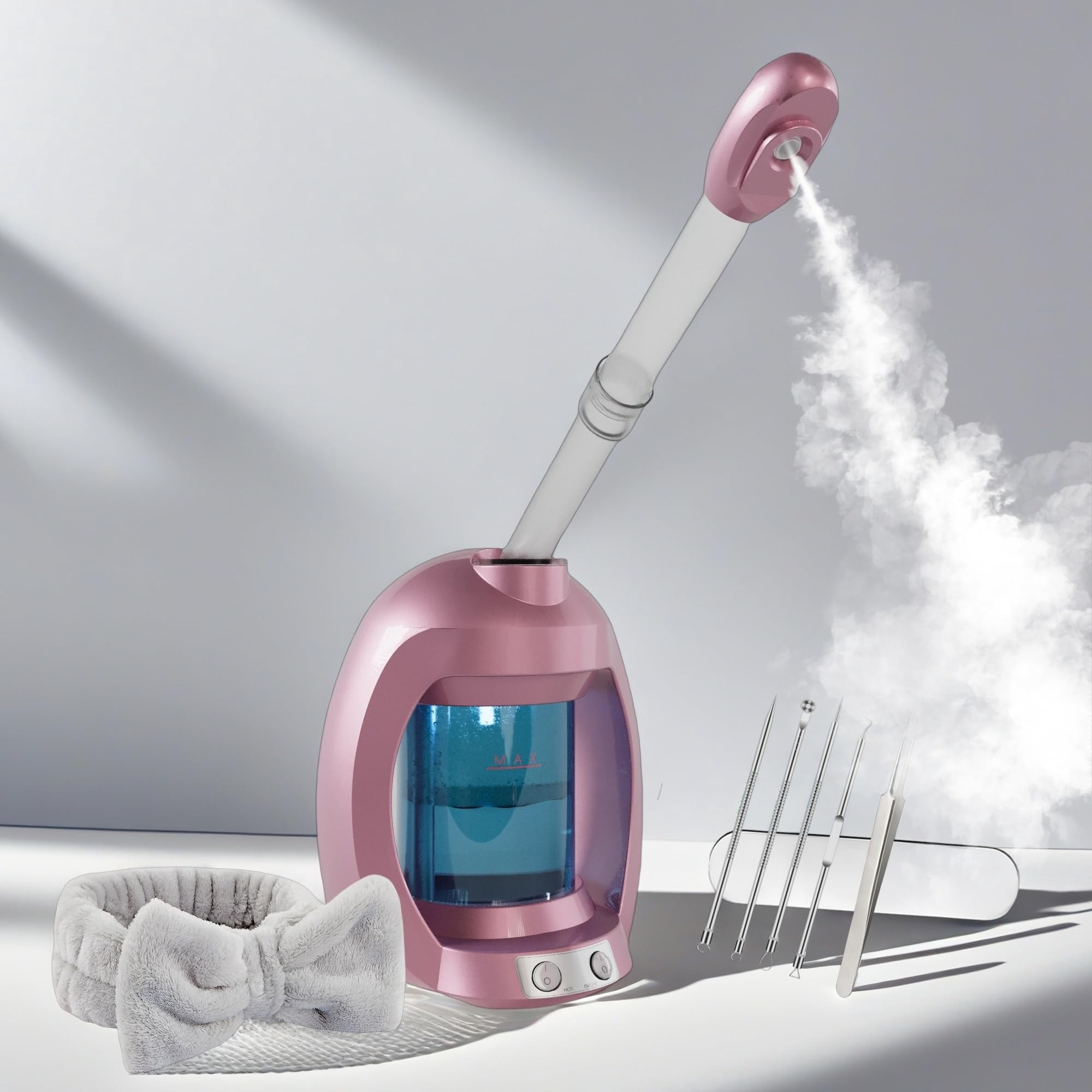 Vaporizador Facial Asiakarn Nano Ionic Para Limpieza Profunda, Color Rosa