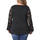 thumbnail image 3 of Agnes Orinda Blusa Casual Transparente de Manga Larga con Encaje de Doble Capa y Cuello en V para Mujer de Talla Grande 3X Negro, 3 of 6
