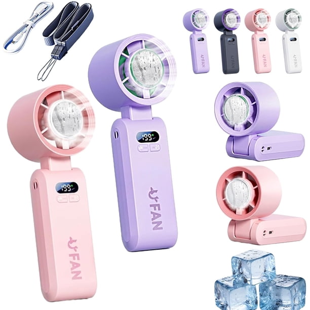 Ventilador turbo portátil mano refrigeración con almohadilla hielo 199 velocidades cordón
