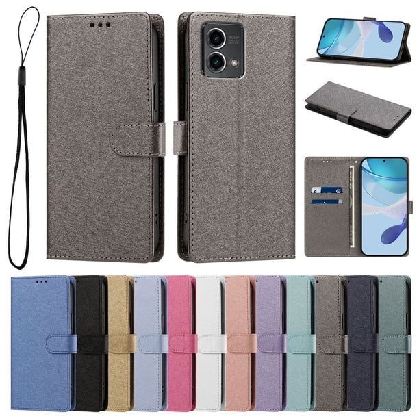 Cartera Funda para Motorola Moto G Stylus 2024 5G Carga Inalámbrica, Gris