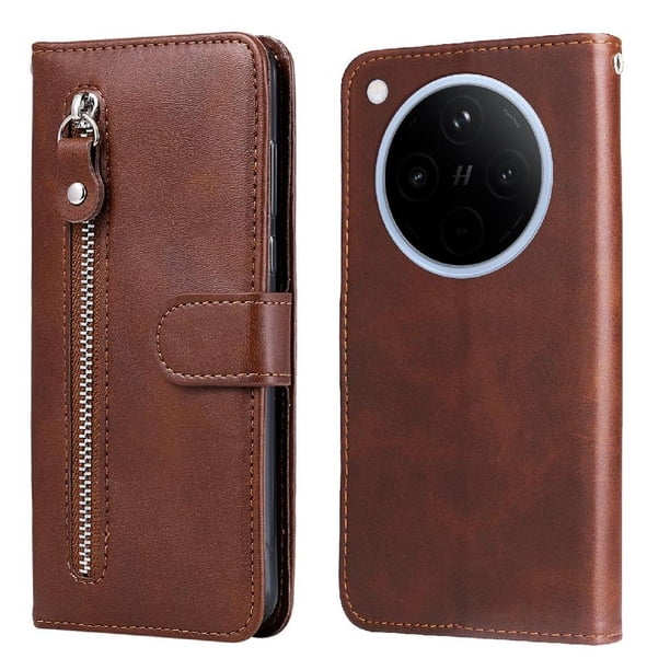 Funda con Cremallera para OPPO Find X8 Pro, Carcasa Cartera de Cuero PU con Soporte y Tarjetero