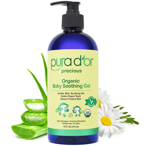 Gel calmante PURA D'OR Organic Baby 473 ml con aloe vera y aceites