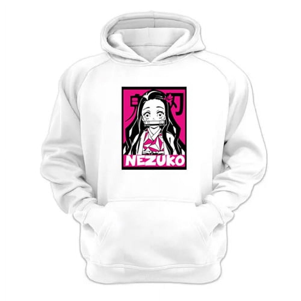 Genérico - Polerón Canguro Nezuko Blanco Talla S Unisex