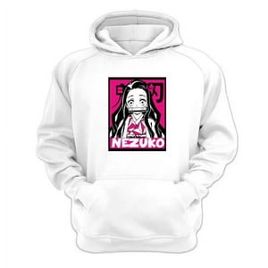 Genérico - Polerón Canguro Nezuko Blanco Talla S Unisex