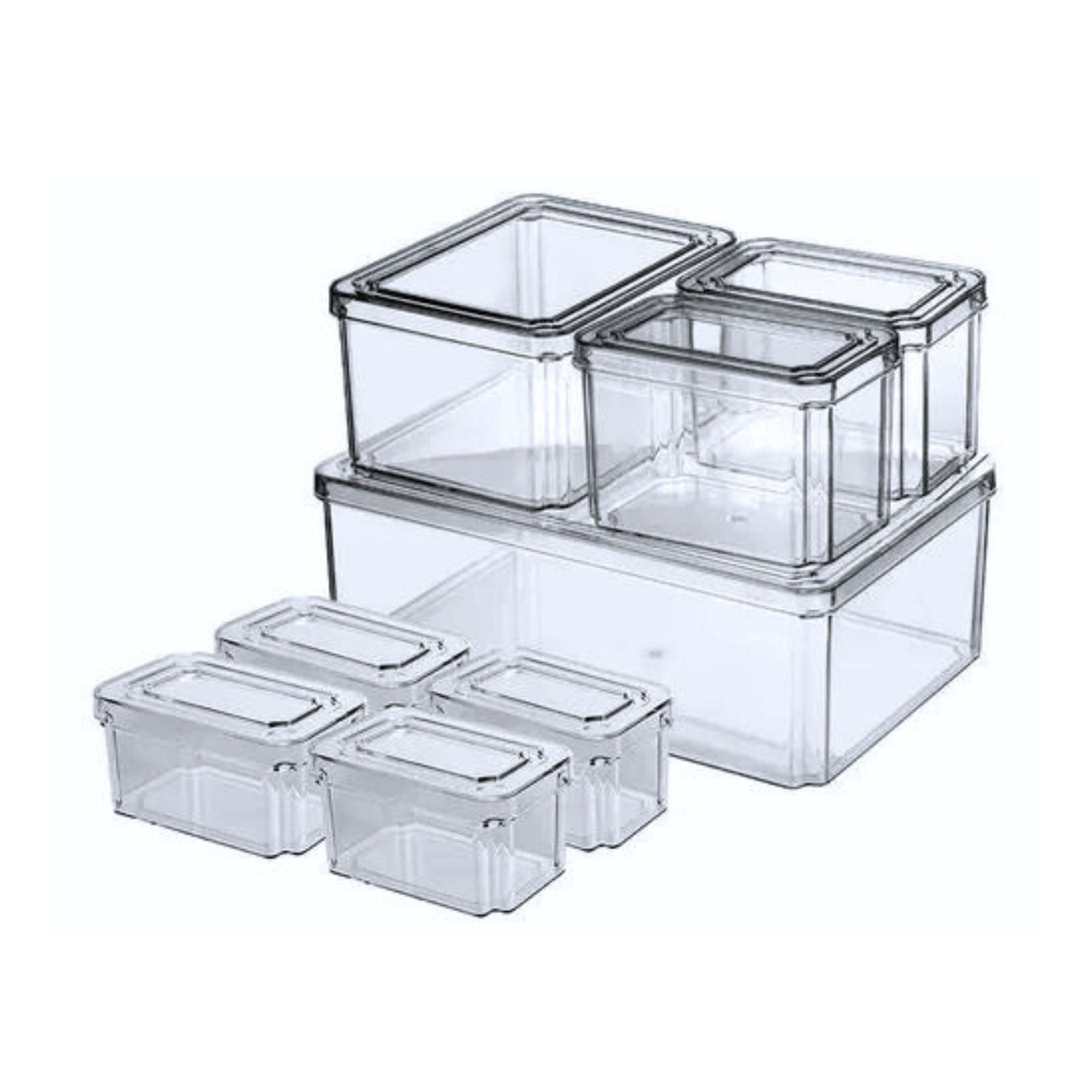 Disparo - Set 8 Contenedores Con Tapa Organizador De Refrigerador