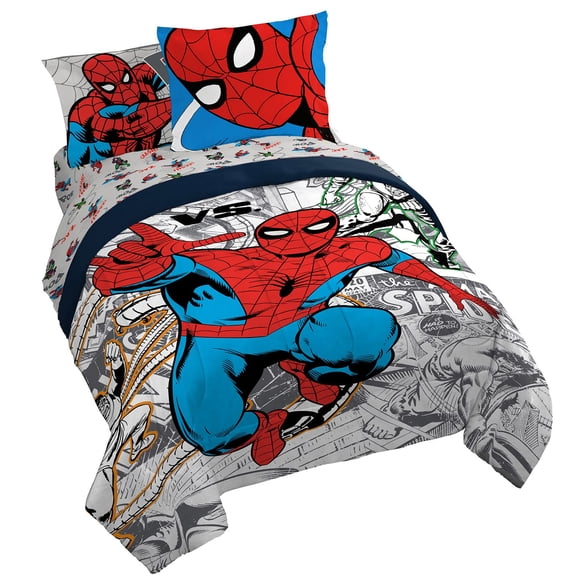 Juego de ropa de cama Queen de 7 piezas Jay Franco Gris Spiderman