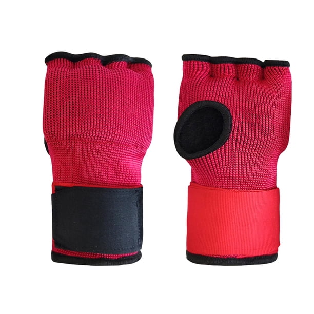 Vendas para manos, guantes interiores acolchados para boxeo, envoltura de protección para muñeca, guantes para ejercicio rápido para ejercicio, Sanda, Rojo