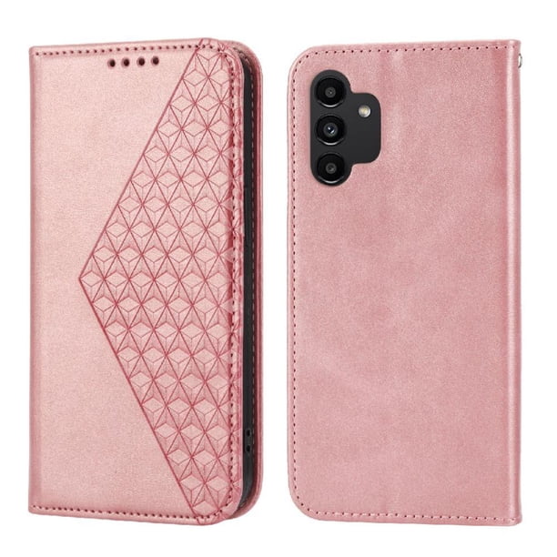 Funda Flip FOXDOCK para Samsung Galaxy A32 4G , Estilo Billetera con Diseño Rombo, Correa de Mano y Soporte, Uso Diario