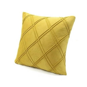 Wyj Hogar - Pack De 02 Fundas De Cojín De Terciopelo Con Rayas 45X45 Amarillo