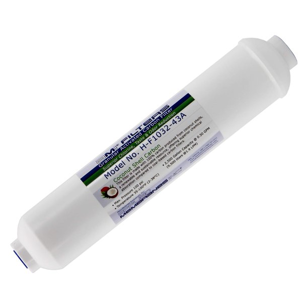 Filtro de agua de carbono en línea de 10 cm con rosca de 1/4 pulgadas para ósmosis inversa