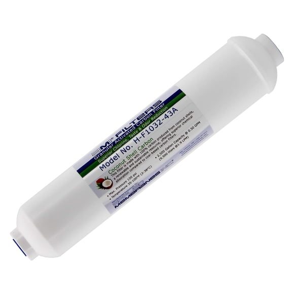 Filtro de agua de carbono en línea de 10 cm con rosca de 1/4 pulgadas para ósmosis inversa