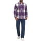 thumbnail image 2 of Camisa de cuadros de manga larga y ajuste regular para hombre, S púrpura, 2 of 6