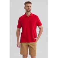 Fashionspark - Polera Hombre Pique Básica Lisa Rojo - Lll