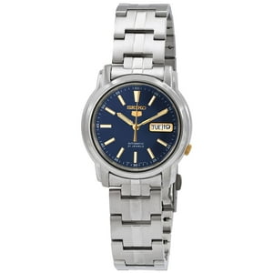 Seiko - Reloj Para Hombre Con Esfera Azul Y Correa De Acero Inoxidable Snkl79