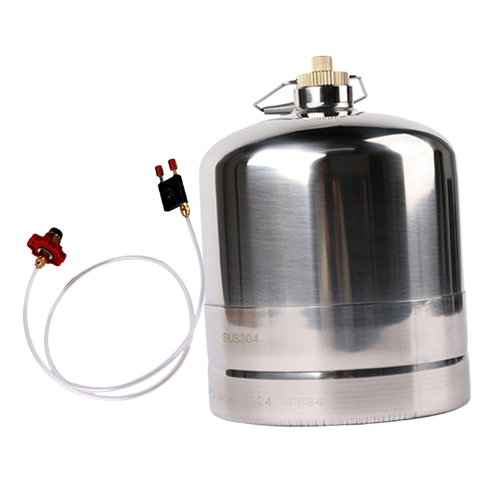 Ioensy - Botella De Gas De Acero Inoxidable Inflable Vacía Recargable Para Senderismo Pesca