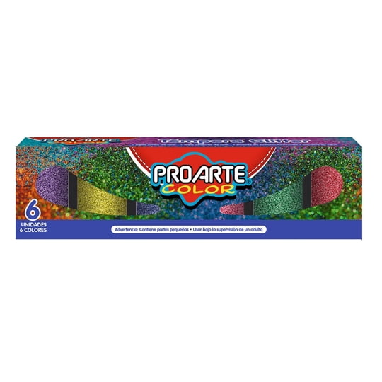 Tempera Proarte Glitter 6 Colores Frasco