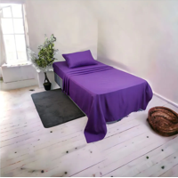 Genérico - Juego Sabanas Unicolor 1.5 Plaza Color Morado