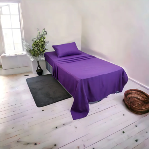 Genérico - Juego Sabanas Unicolor 1.5 Plaza Color Morado