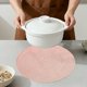thumbnail image 4 of Juego de 6 Manteles Individuales Redondos Diseño Hueco para Decoración de Mesa de Comedor Lavable Mantel de Mesa de Cocina Oro Rosa 15 pulgadas, 4 of 6