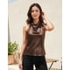 thumbnail image 4 of Blusa Top Halter De Satín Espalda Descubierta Elegante Mujer cafe Talla Única, 4 of 4