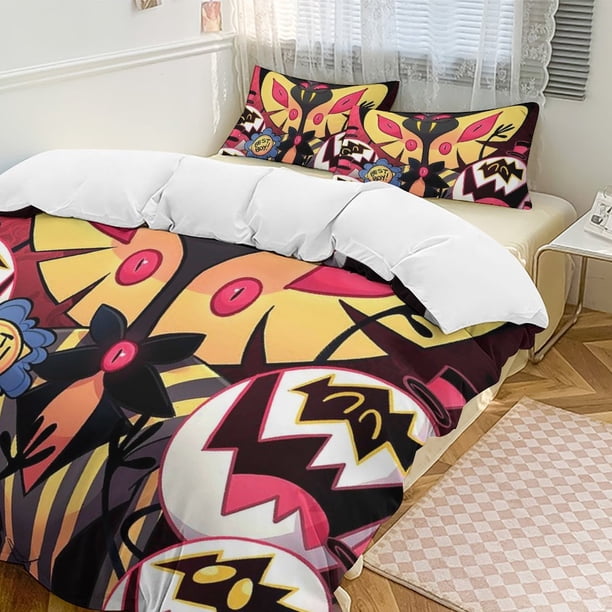 Hazbin Hotel 3-Piece Twin Bed Set - Includes 1 Single Comforter And 2 Pillowcases Bedding - Fade Resistant Microfiber - Hazbin Hotel