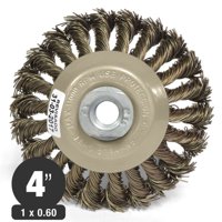 Grata Copa Plana Acero Templado Trenzado 4'' - Calibre De 0,6 Mm - Toma M14 - Hela