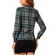 thumbnail image 3 of INSPIRE CHIC Blusas de Mujer para el Trabajo con Cuello de Lazo y Manga Larga a Cuadros XS Verde Oscuro, 3 of 6